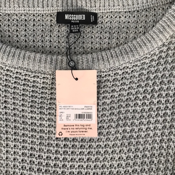 NWT Misguided petite off the shoulder sweater - Picture 2 of 2